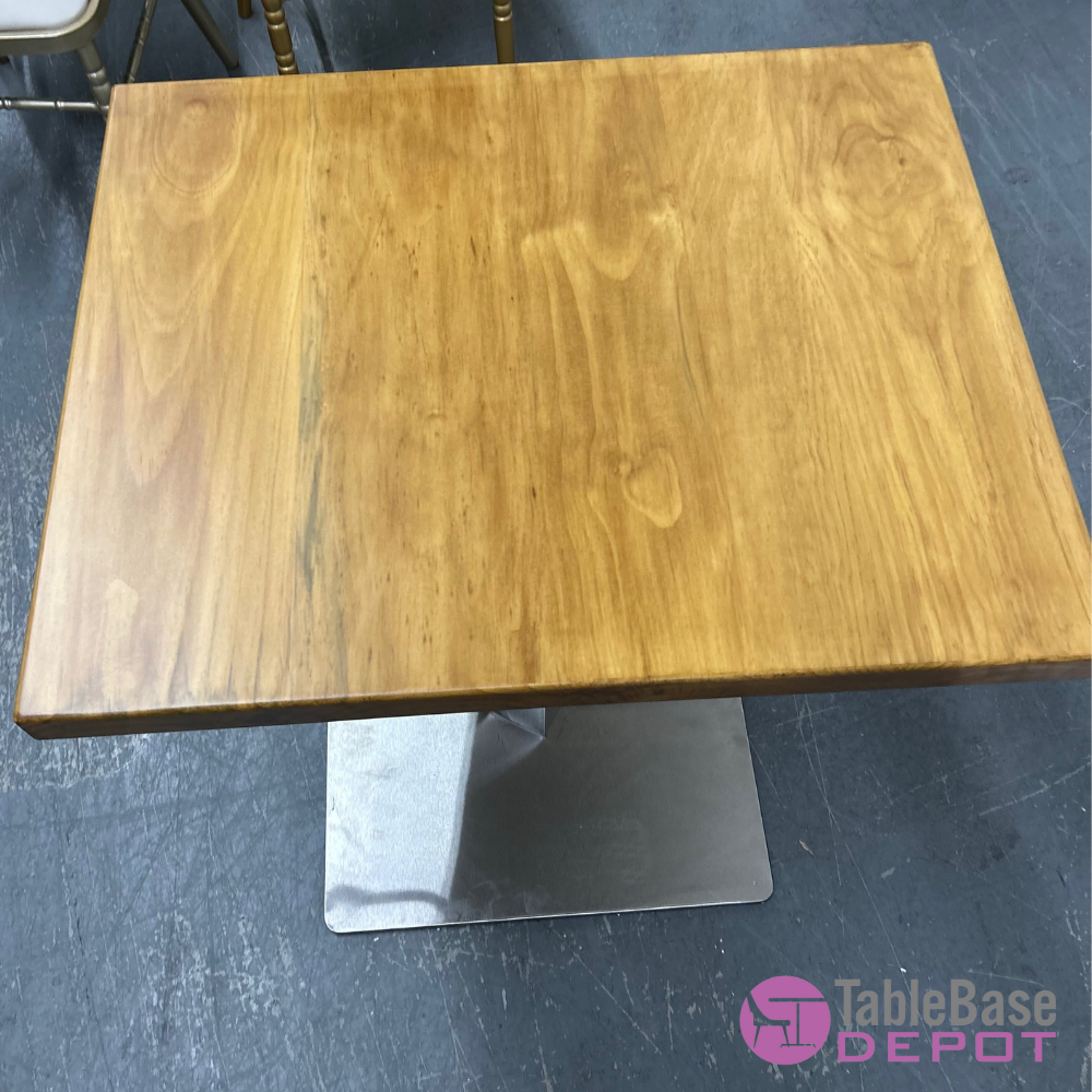 Amber Finish Pine Solid Wood Restaurant Table Top