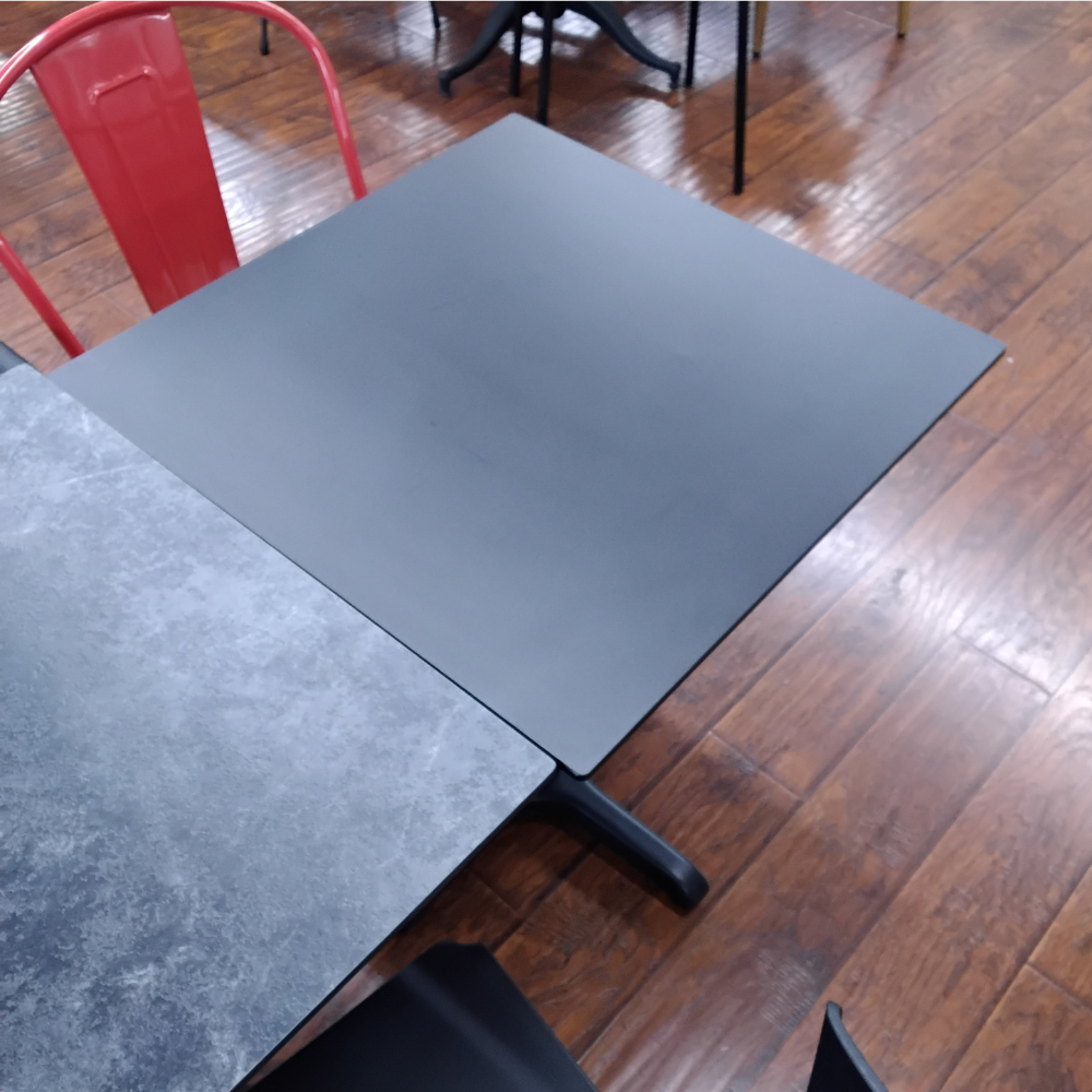 Black Outdoor High Pressure Laminate Restaurant Patio Table In-Outdoor