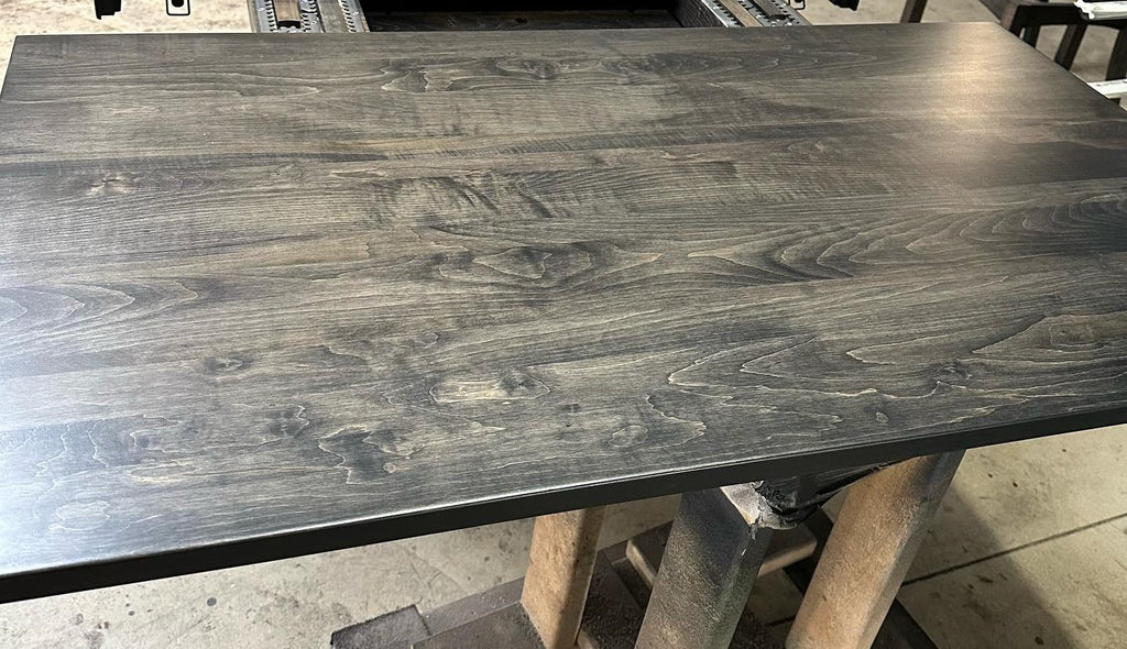 Washed Out Black Pine Restaurant Table Tops Custom Sizes