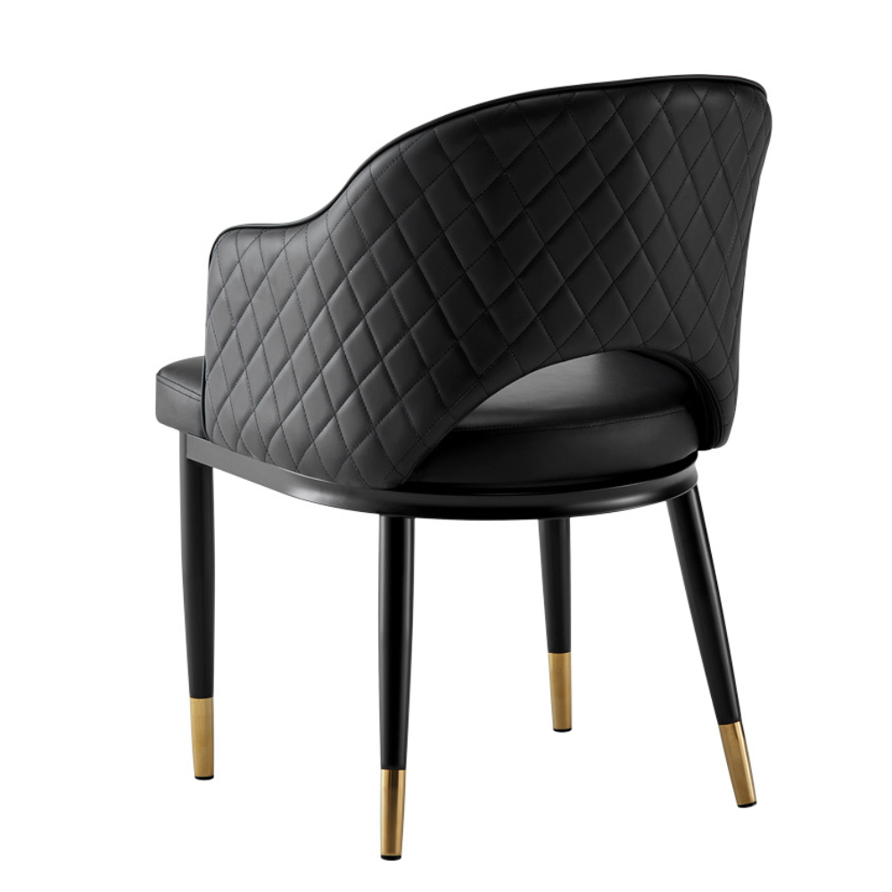 Black Giulia Fully Upholstered Leatherette Restaurant Dining Chair