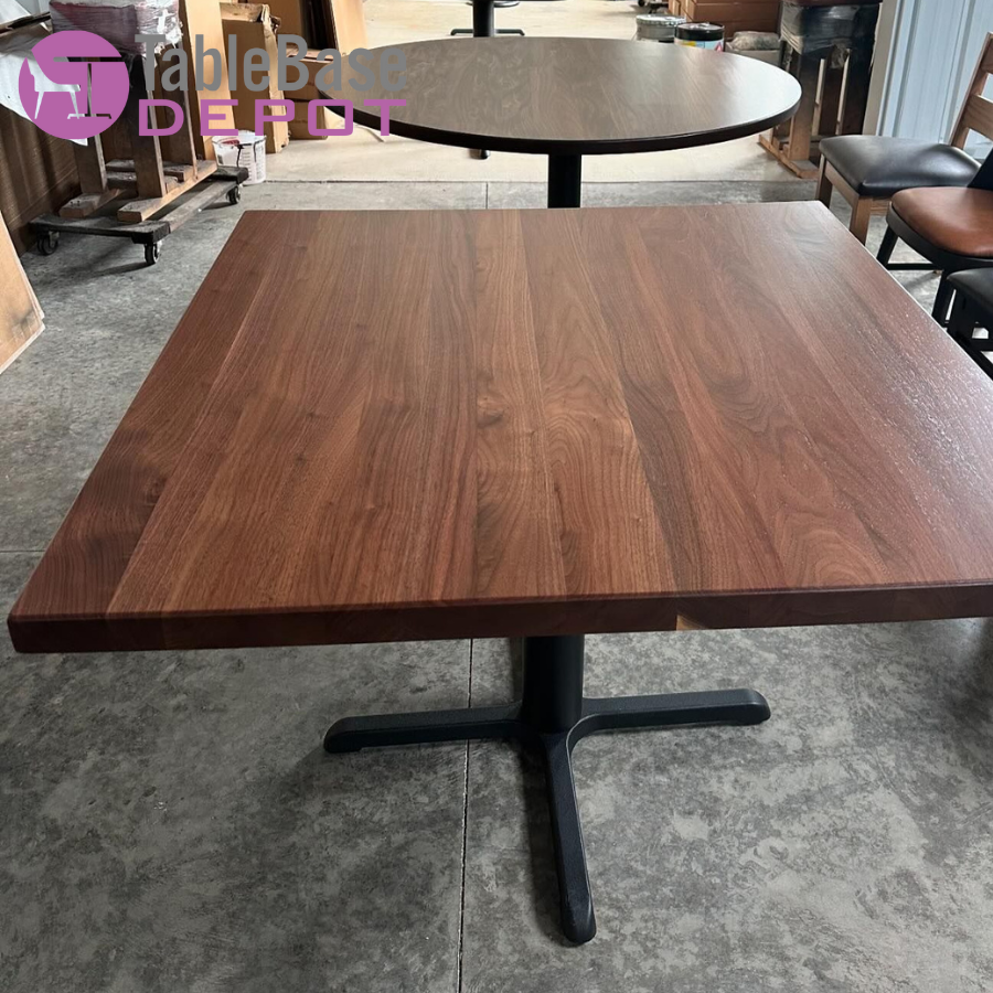 Wisconsin Black Walnut Restaurant Table Tops Custom Sizes Straight Edge Or Live Edge