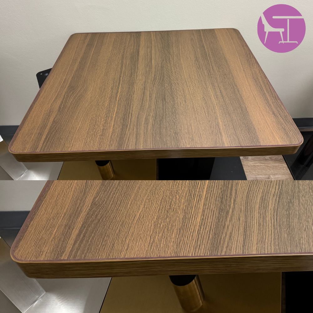 Brown Wood Grain Ceramic Finish Restaurant Table Top Outdoor-Indoor