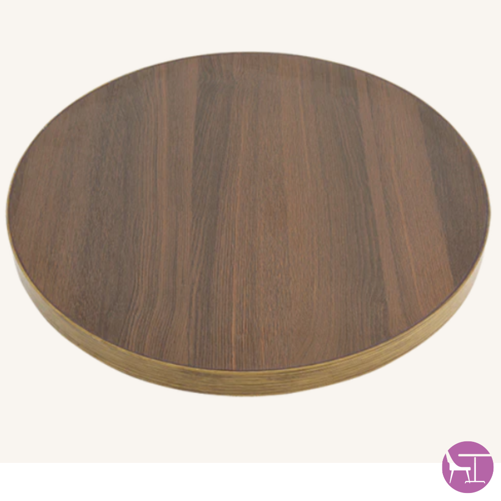 Brown Wood Grain Ceramic Finish Restaurant Table Top Outdoor-Indoor