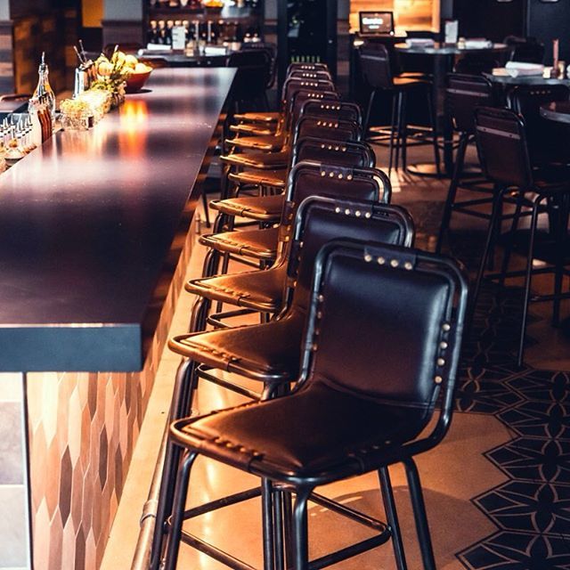 Industrial Steel Chair Upholstered Brown Vinyl