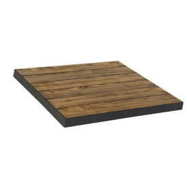 Harbor Breeze Aged Teak Black Metal Edge Restaurant Patio Table