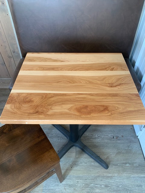 Creamy Heartwood Hickory Restaurant Table Tops