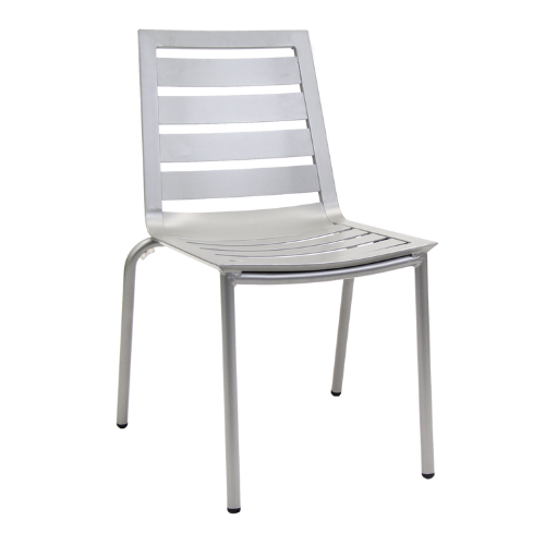 Metro Silver Aluminum Finish Restaurant Patio Chair