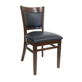 Milanese Milano Wood Restaurant Chair Upholstered Seat and Back