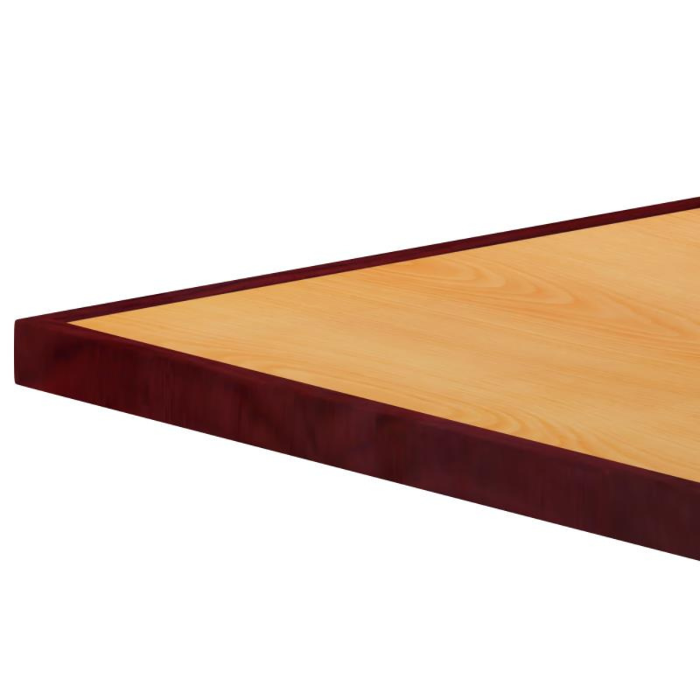 Natural Cherry Wood Restaurant Table Top Gloss With Mahogany Trim