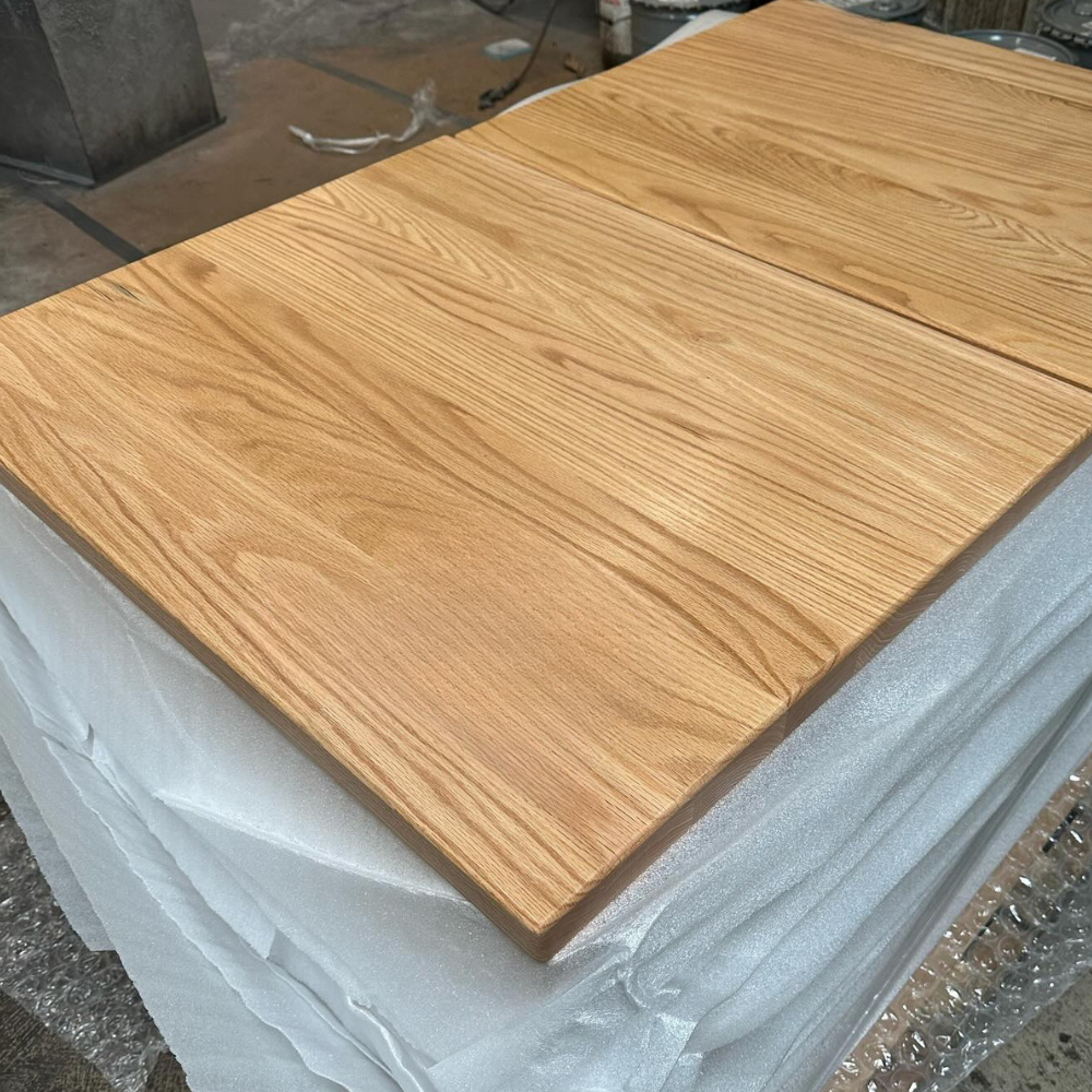 Classic Regular Oak Restaurant Table Tops Plank Style Custom Size