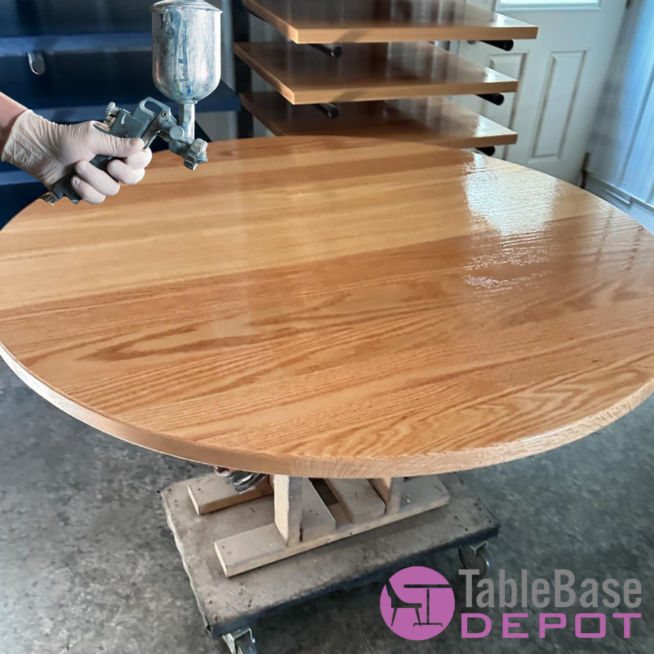 Classic Regular Oak Restaurant Table Tops Plank Style Custom Size