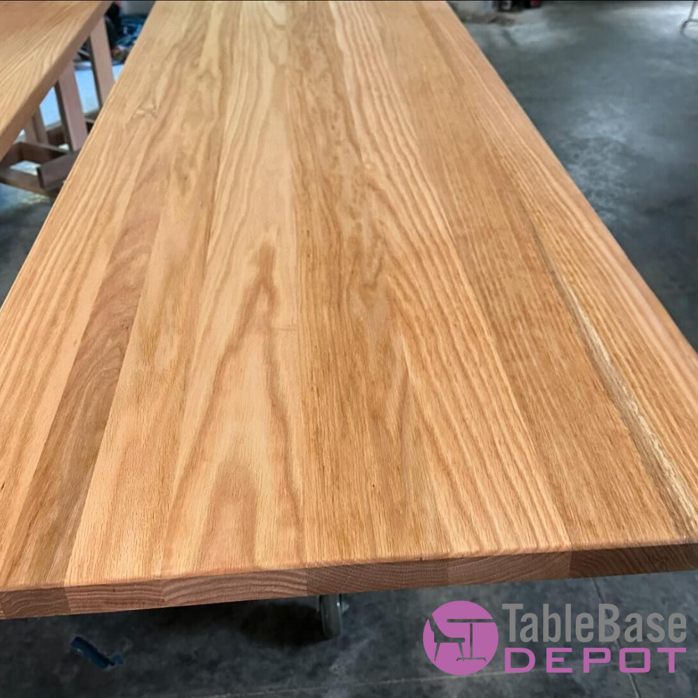 Classic Regular Oak Restaurant Table Tops Plank Style Custom Size