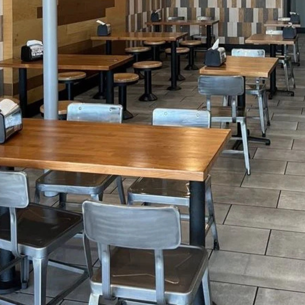 Pre Finished Rustic Oak Solid Beech Wood Butcher Block Restaurant Table Tops