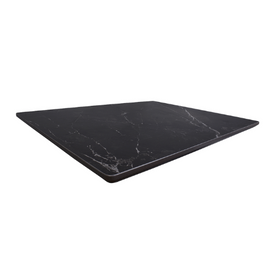 Sable Black White Marbling Faux Stone Outdoor Restaurant Patio Table