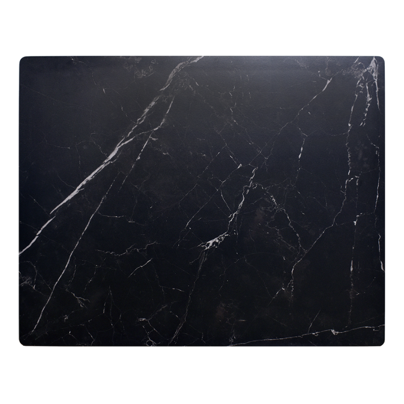 Sable Black White Marbling Faux Stone Outdoor Restaurant Patio Table