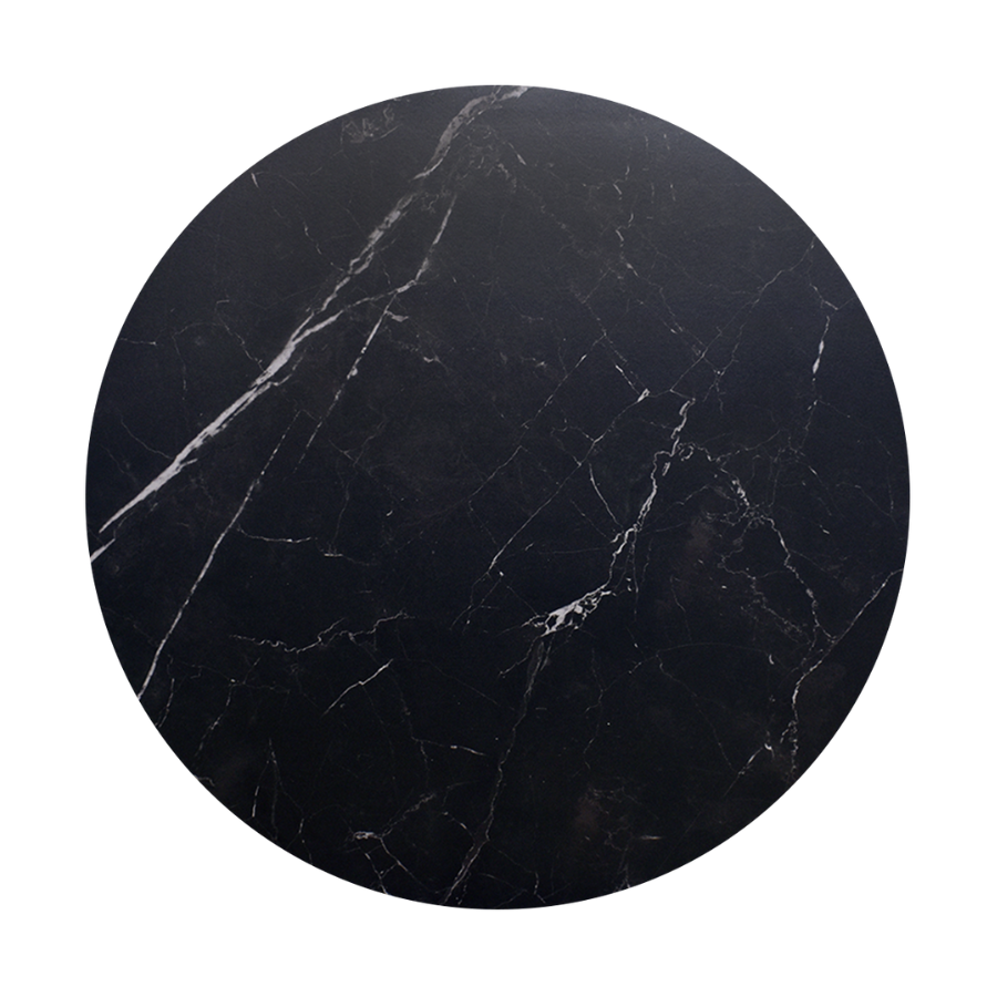 Sable Black White Marbling Faux Stone Outdoor Restaurant Patio Table