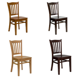 Schiena Verticale Solid Beechwood Restaurant Chair Wood Seat 4 Finishes