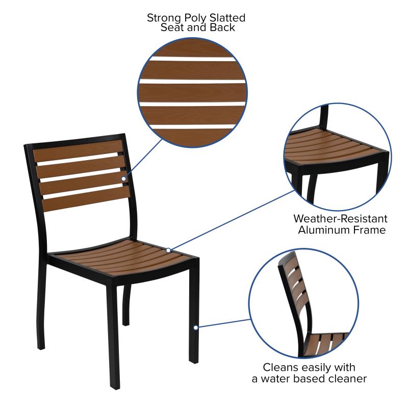 Serene Patio Bistro Dining Table Set with 2 Chairs