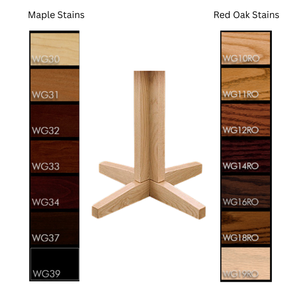 Tapered Cross Wood Table Base