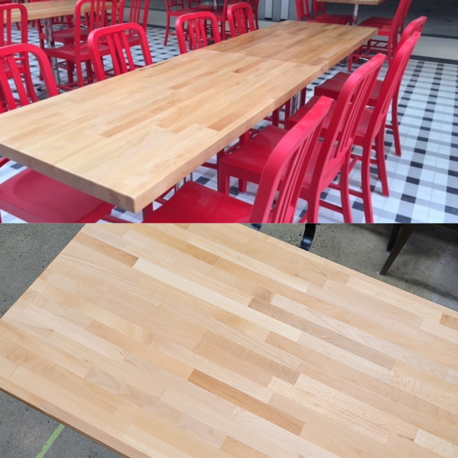 Any Size Beech Wood Restaurant Butcher Block Table Tops 11 Colors