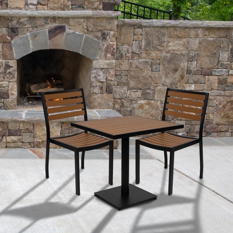 Serene Patio Bistro Dining Table Set with 2 Chairs