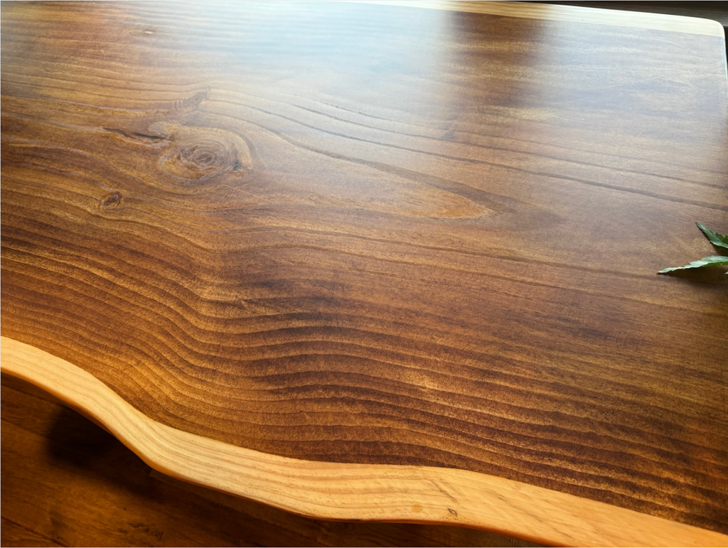 Two-Tone Natural Walnut Pine Live Edge Restaurant Table Top