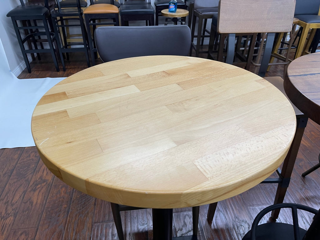 Natural Beech Wood Butcher Block Round Restaurant Table Top