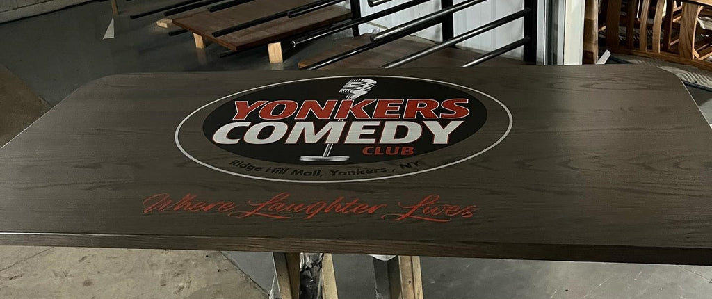 Custom Logo Solid Wood Restaurant Table Tops