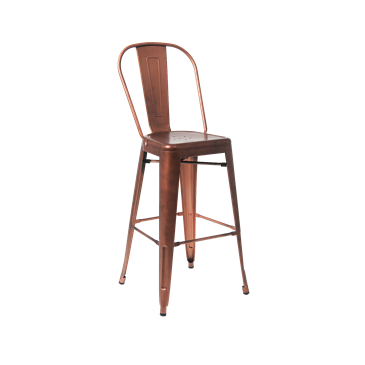 Custom Taw-Nee Copper Finish Highback Tolix Bar Stool