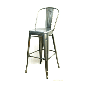 Pewter High Back Tolix Bar Stool