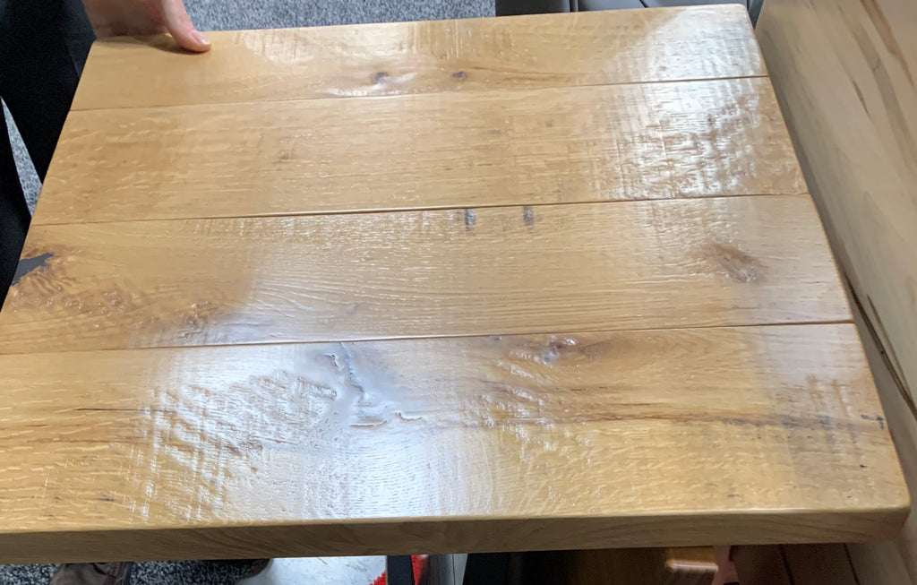 Aged Resilient White Oak Table Tops Plank Style With Closed Knots