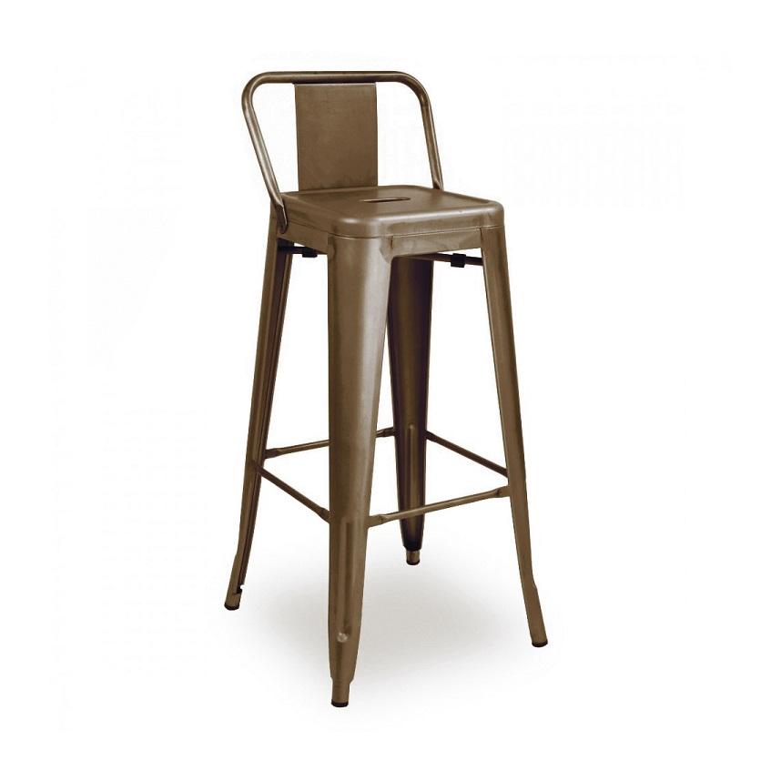 Antique Rusty Industrial Tolix Low Back Bar Stool