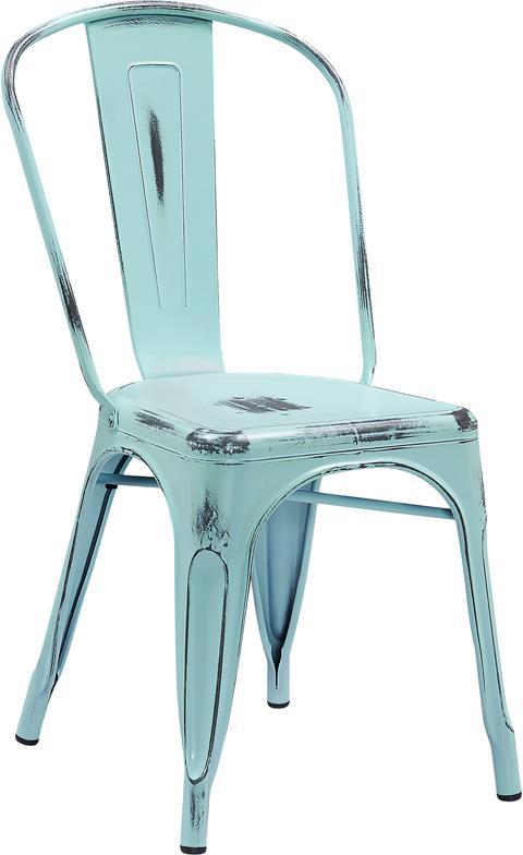 Antique Sky Blue Weathered Finish Tolix Chair