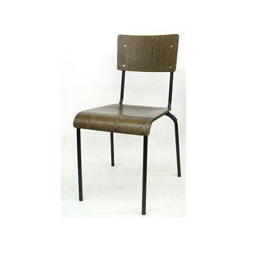 Antique Walnut Finish Sullivan Restaurant Chair Black Frame
