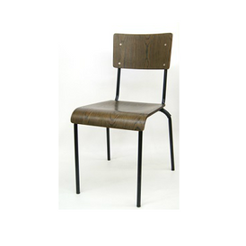 Antique Walnut Finish Sullivan Restaurant Chair Black Frame