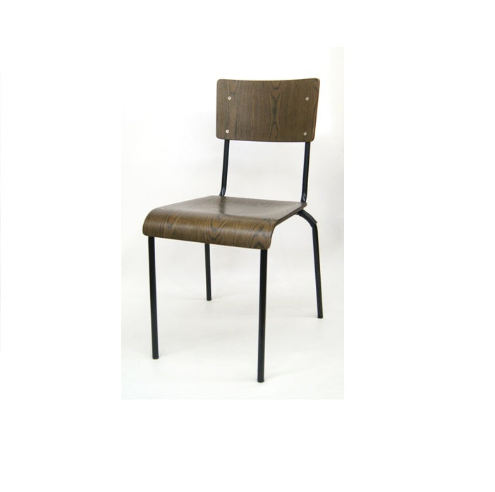 Antique Walnut Finish Sullivan Restaurant Chair Black Frame