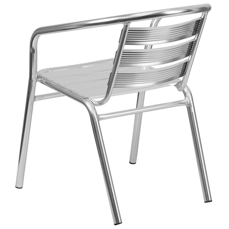 Ariana Polished Aluminum Arm Chair In-Outdoor