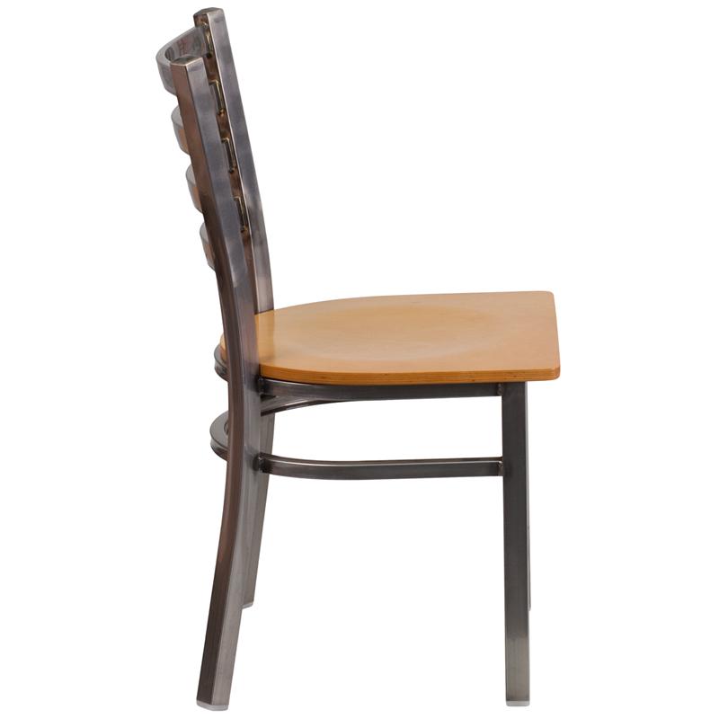 Bettina Medium Gun Metal Side Chair Wood Seat