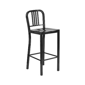 KÄli Black Industrial Low Back Bar Stool