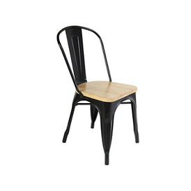 Black Tolix Chair With Beech Wood Seat