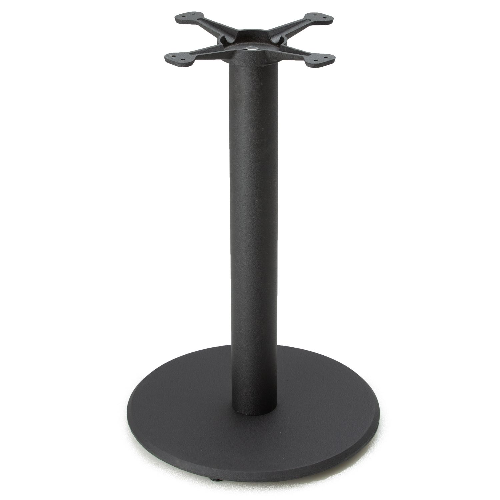 Black Modern Round Flat Table Base Eased Edge