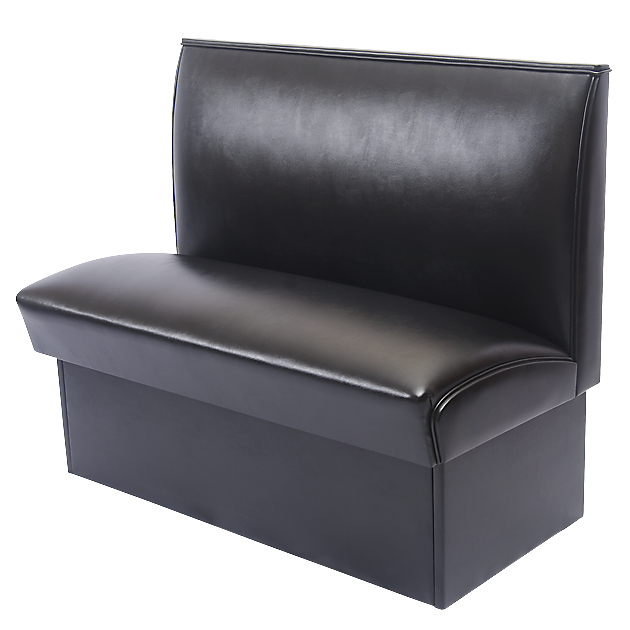 ComfortZone Classic Black Upholstered Restaurant Wall Bench for Commercial Use