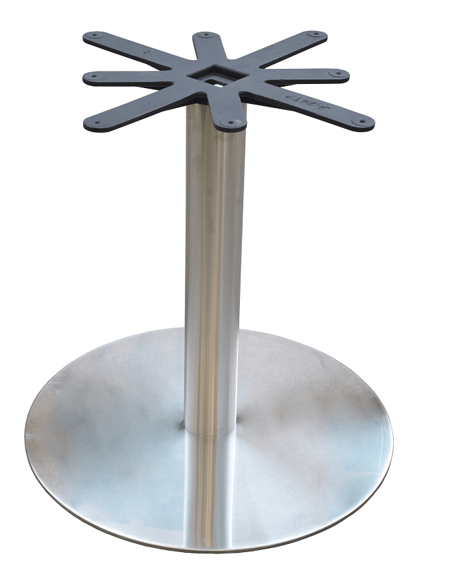 Brushed Steel Flat Restaurant Table Disk Base 28