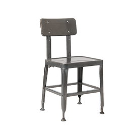 Bulldozer Industrial Steel Gun Metal Restaurant Chair