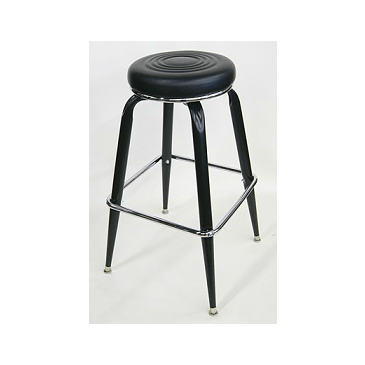 Bulls-eye Black Metal Bar Stool Upholstered Seat