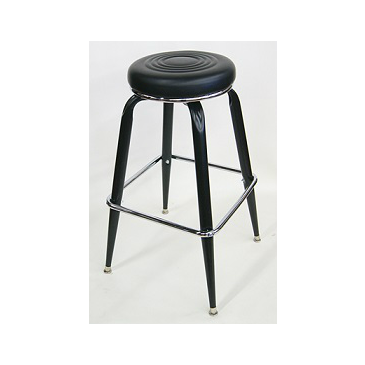 Bulls-eye Black Metal Bar Stool Upholstered Seat