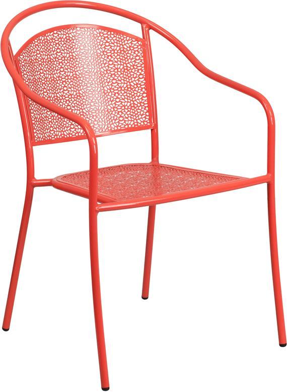 Belladona Outdoor Restaurant Patio Arm Chair With Eased Hoop Back