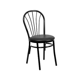 Classic Italia Hoop Back Black Side Chair Black Vinyl Seat