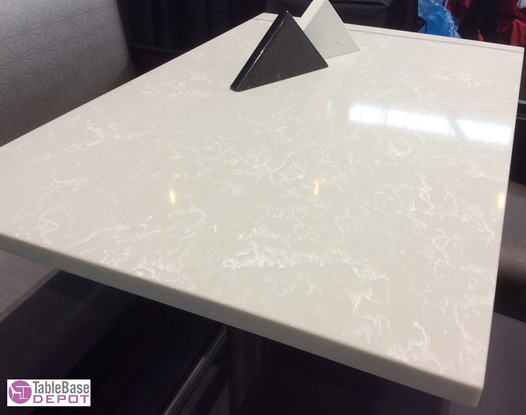 Cloud Gray Quartz Restaurant Table Tops In-Outdoor