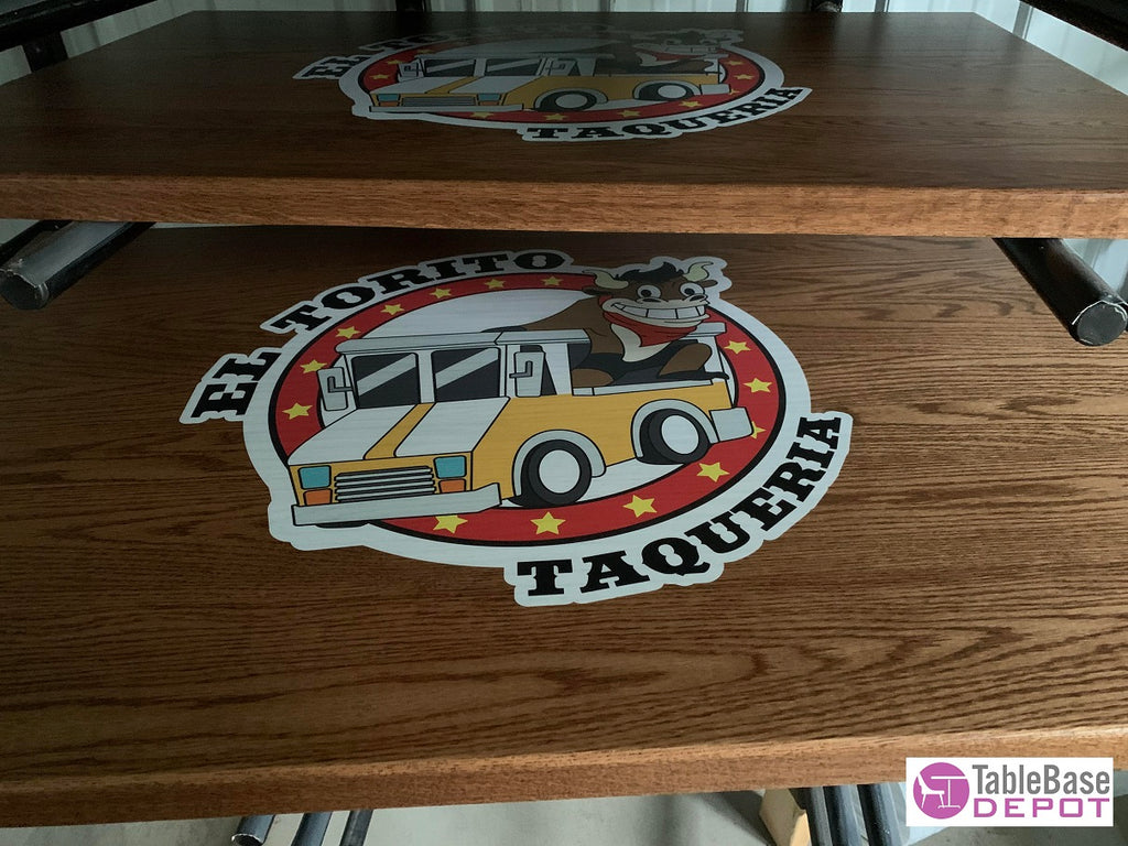 Custom Logo Solid Wood Restaurant Table Tops